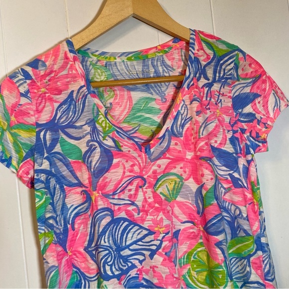 NWT Lilly Pulitzer Etta Top T-shirt Havana Cocktail 001504 Pink Green Blue New - Picture 7 of 9